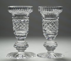 Paar Tipperary-Kristall-Kerzenhalter, Irland, Vintage