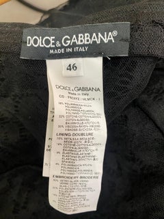 FW12 Dolce & Gabbana Black Lace Midi Dress with Crystal Bow Embroidery – Size 46
