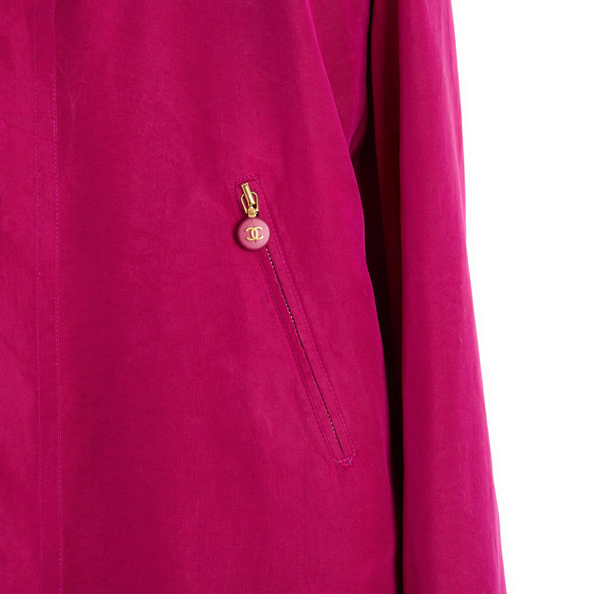 da uomo o donna Parka oversize in seta rosa Chanel FW1994 US8 to 12 in vendita