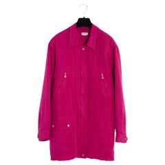 Parka Chanel surdimensionnée rose, taille US 8 à 12, automne-hiver 1994