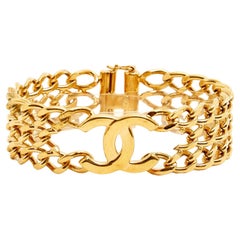 Vintage FW1997 Chanel Golden chains and CC Bracelet