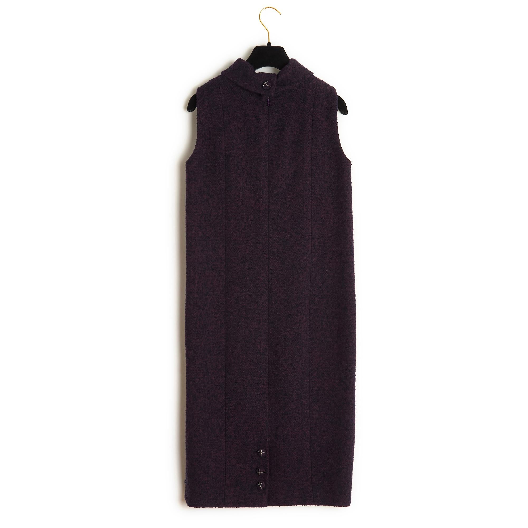 FW2007 Chanel Dark Purple Tweed Dress FR36  1