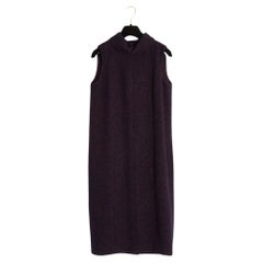 FW2007 Chanel Dark Purple Tweed Dress FR36 