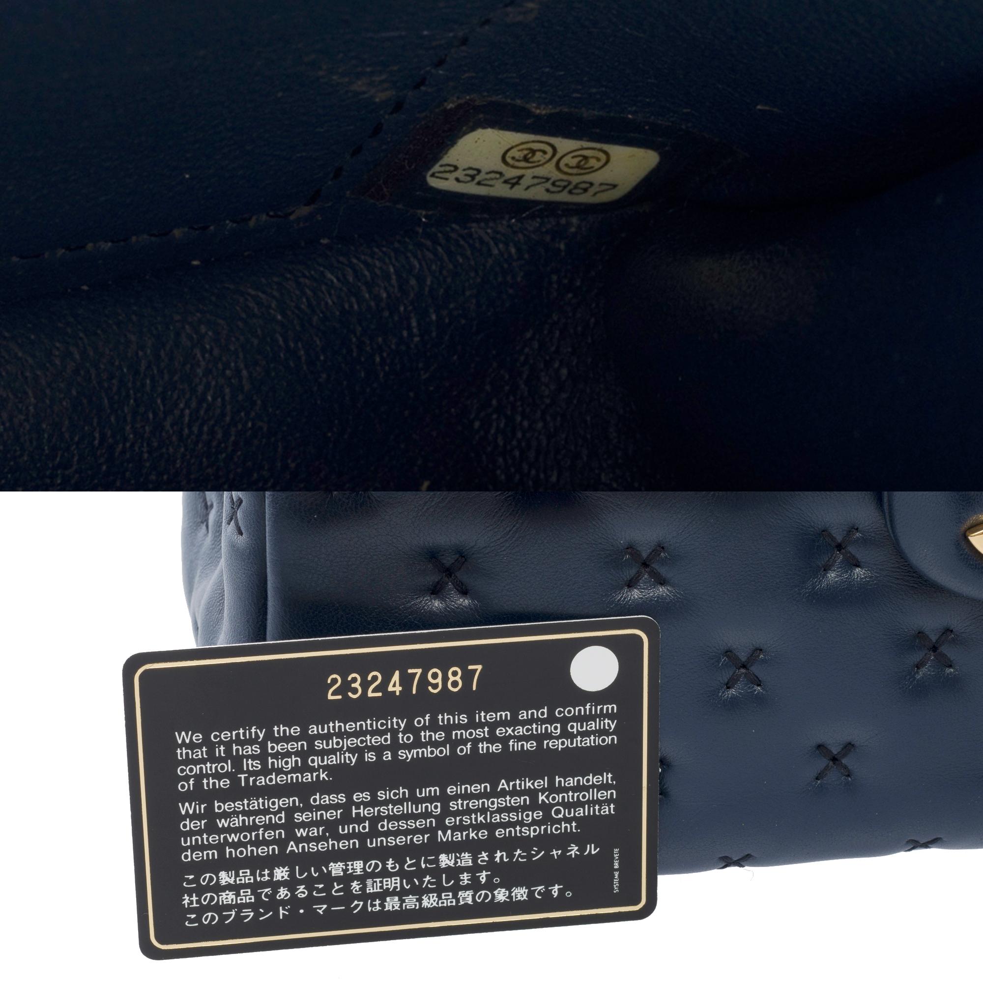 FW2016 Paris-Rome- Chanel Coco handle handbag in Navy blue lambskin leather, GHW 2