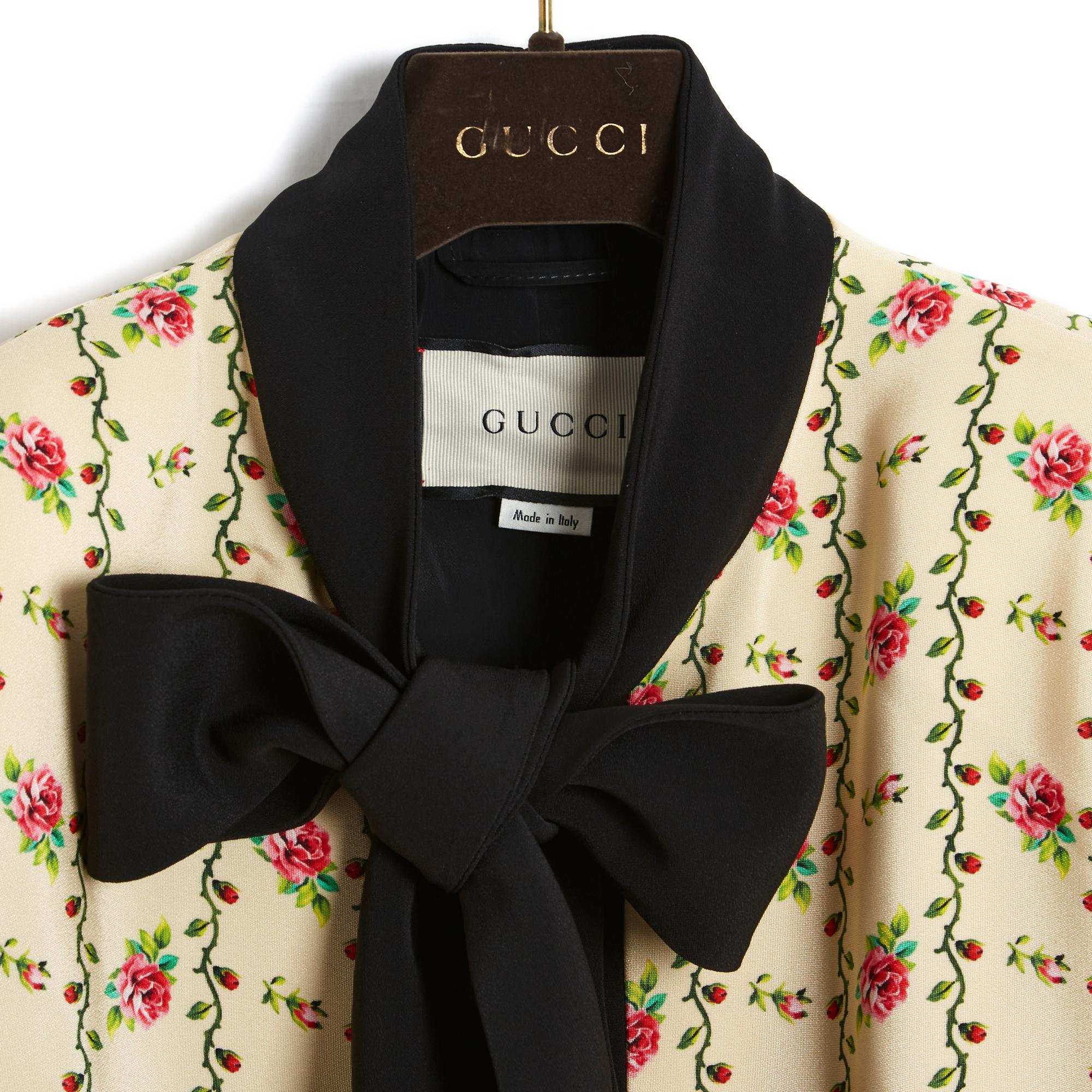 Beige FW2018 Gucci Michele Shabby Silk fr38 New For Sale