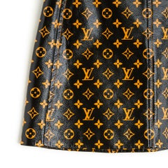 FW2019 Louis Vuitton Black patent Leather LV Mini Skirt