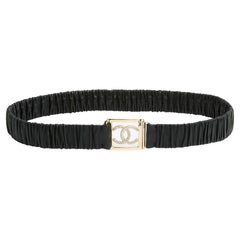 FW2023 Chanel Belt T85 Leather Black CC New