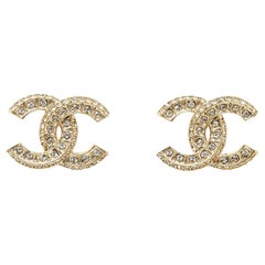 Used FW2023 Chanel Earrings CC Studs fancy diamonds