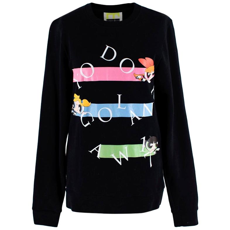 Fyodor Golan PowerPuff Girls Black Cotton Sweatshirt - Size S For Sale