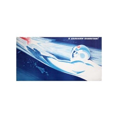 1974 original soviet poster - Towards distant planets ! - USSR - Cold war