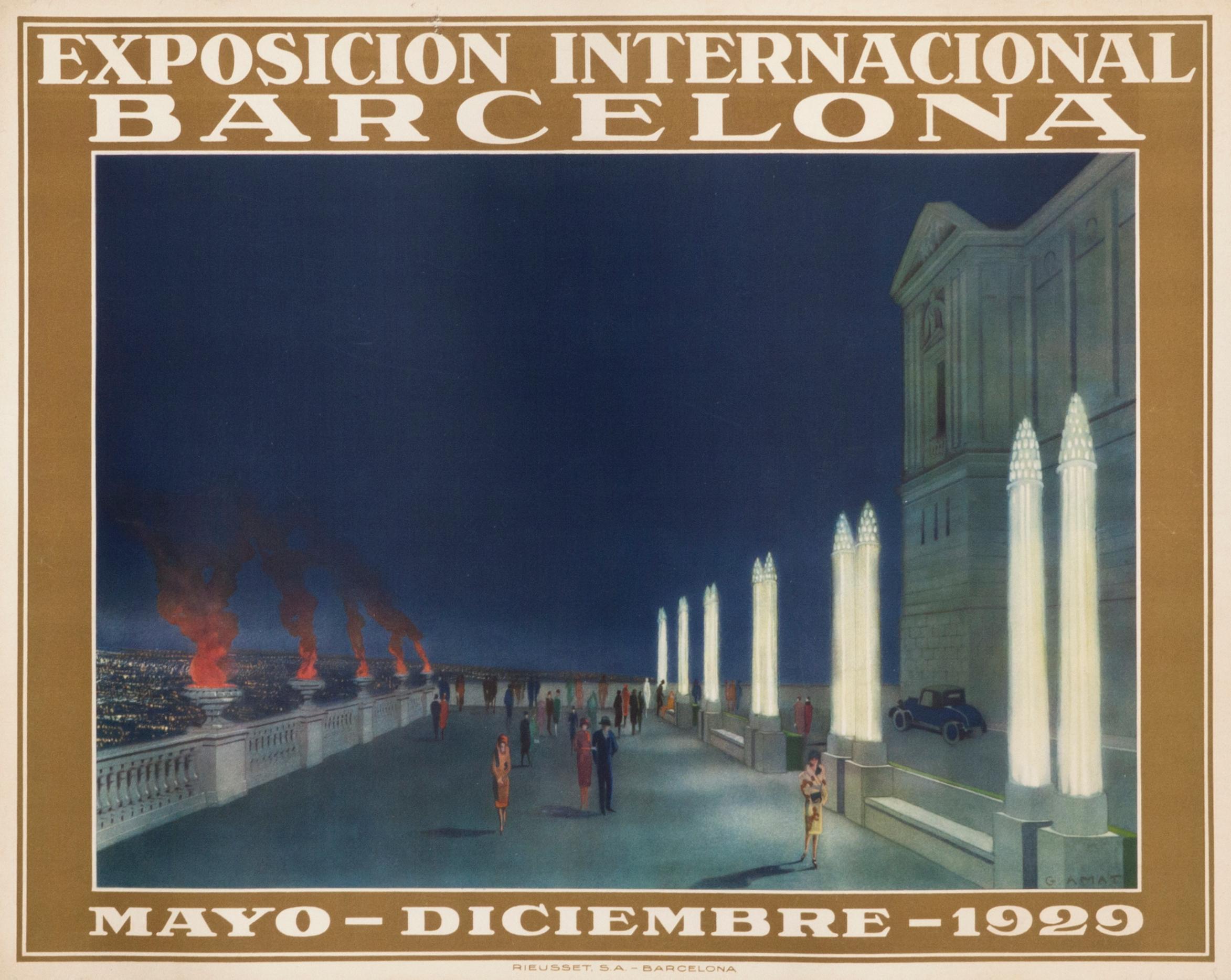 "Exposicion Internacional Barcelona" International Exposition Original Poster - Print by G. Amat