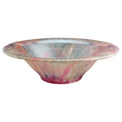 G Argy-Rousseau Pate de Verre Large Art Deco Bowl with Birds of Prey Decoration
