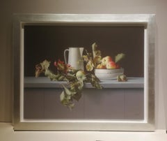 Fruite from the garden, Gyula Bubarnik, Oil Paint/panel, Photorealist