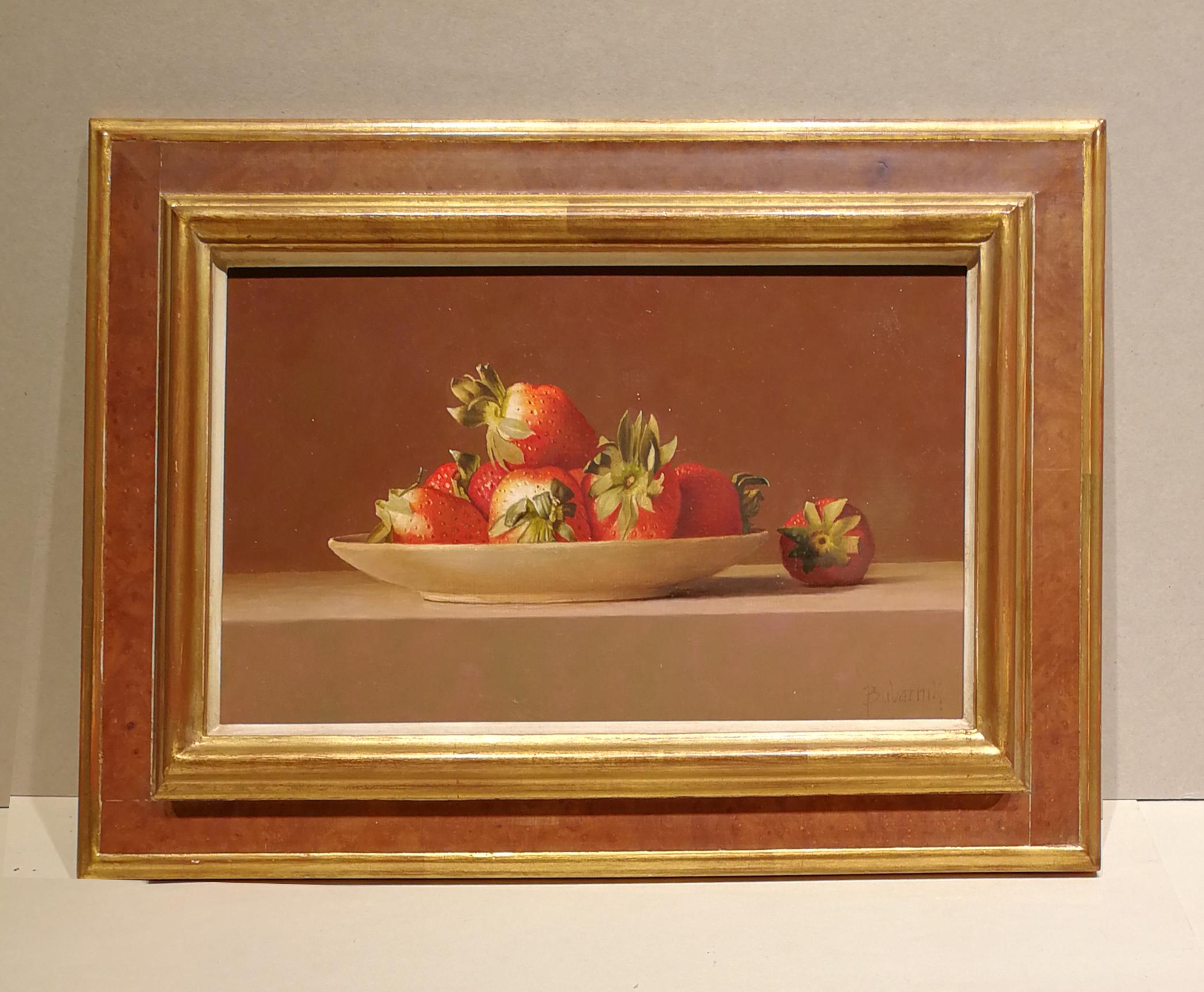 Strawberries, Gyula Bubarnik, Oil Paint/panel, Photorealist