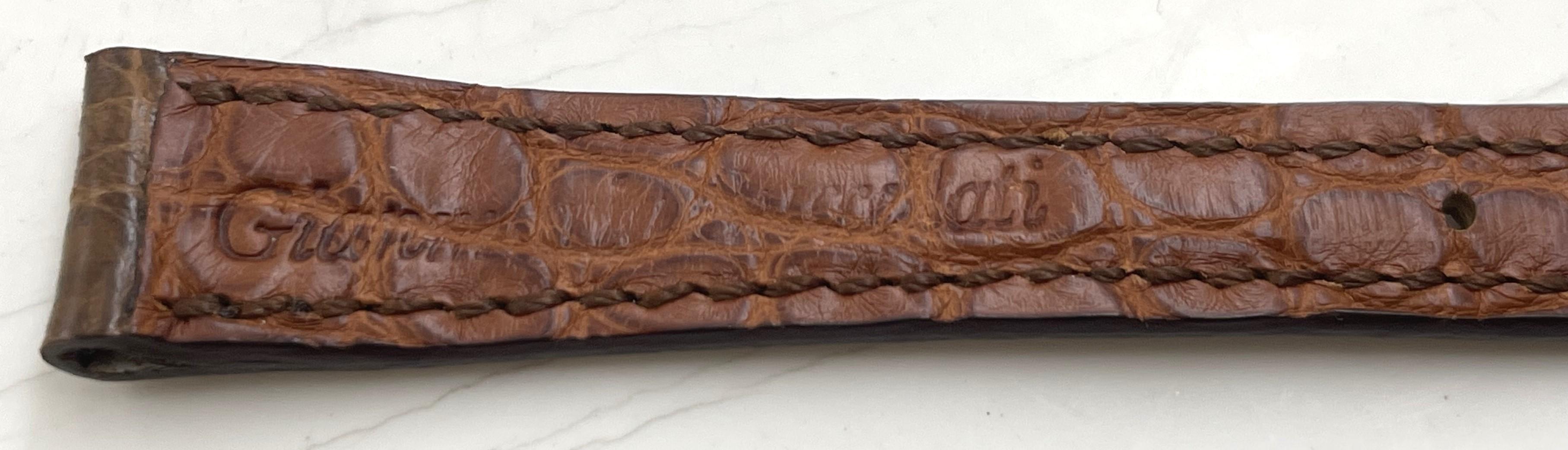 G. Buccellati Rare Set of 2 Brown Thin Watch Leather Straps New In Excellent Condition For Sale In New York, NY
