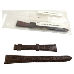 G. Buccellati Rare Set of 2 Brown Thin Watch Leather Straps New