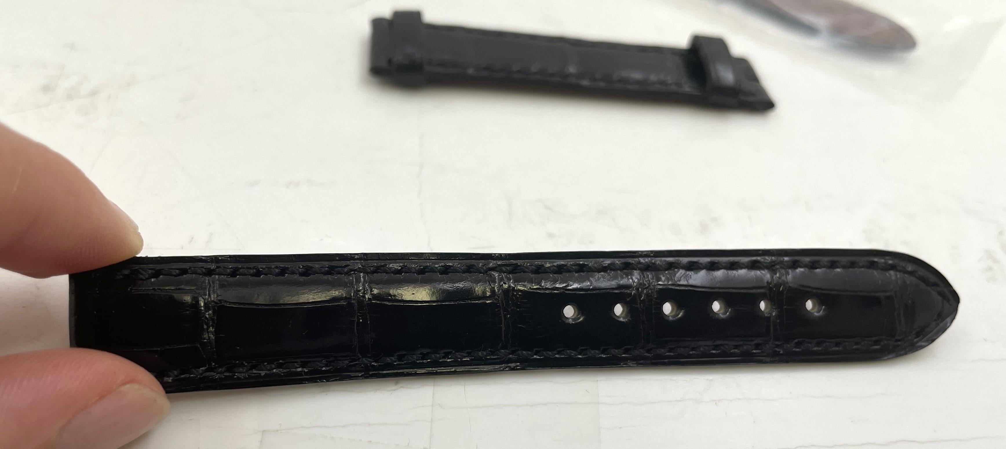 G. Buccellati Rare Set of 4 Black Watch Leather Straps New en Excelente estado para la venta en New York, NY