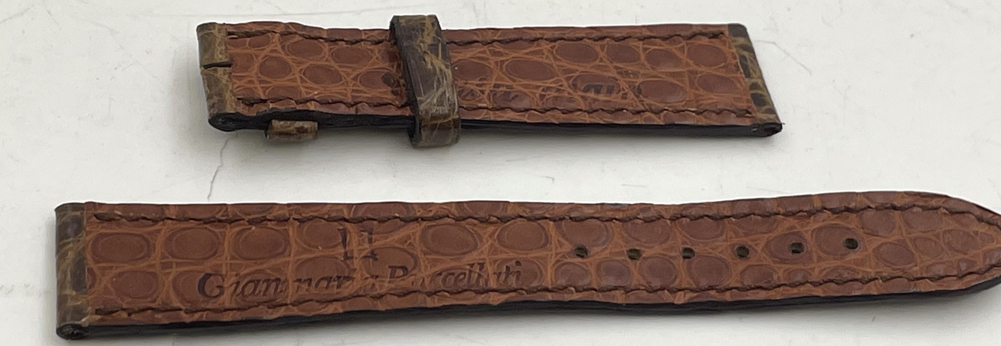 Italiano G. Buccellati Raro set di 4 orologi marroni con cinturino in pelle &New in vendita