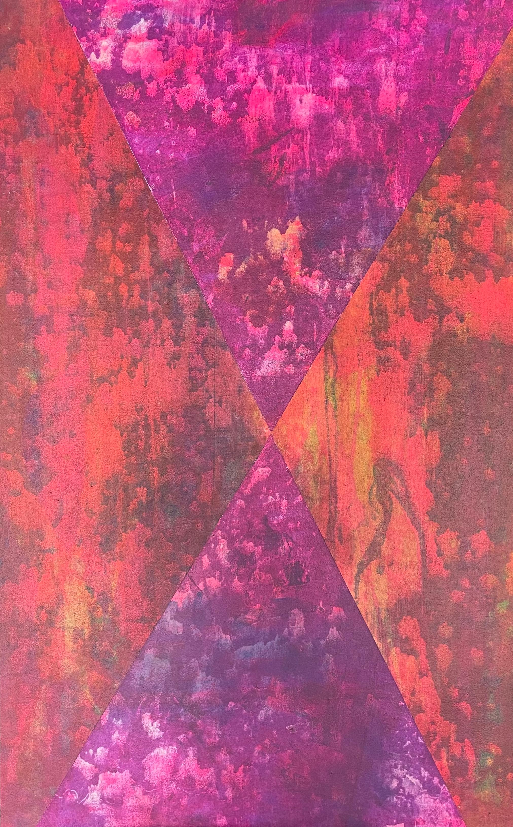 Exodus 12 - Artiste africain américain - coloré rouge, orange, violet et rose en vente 1