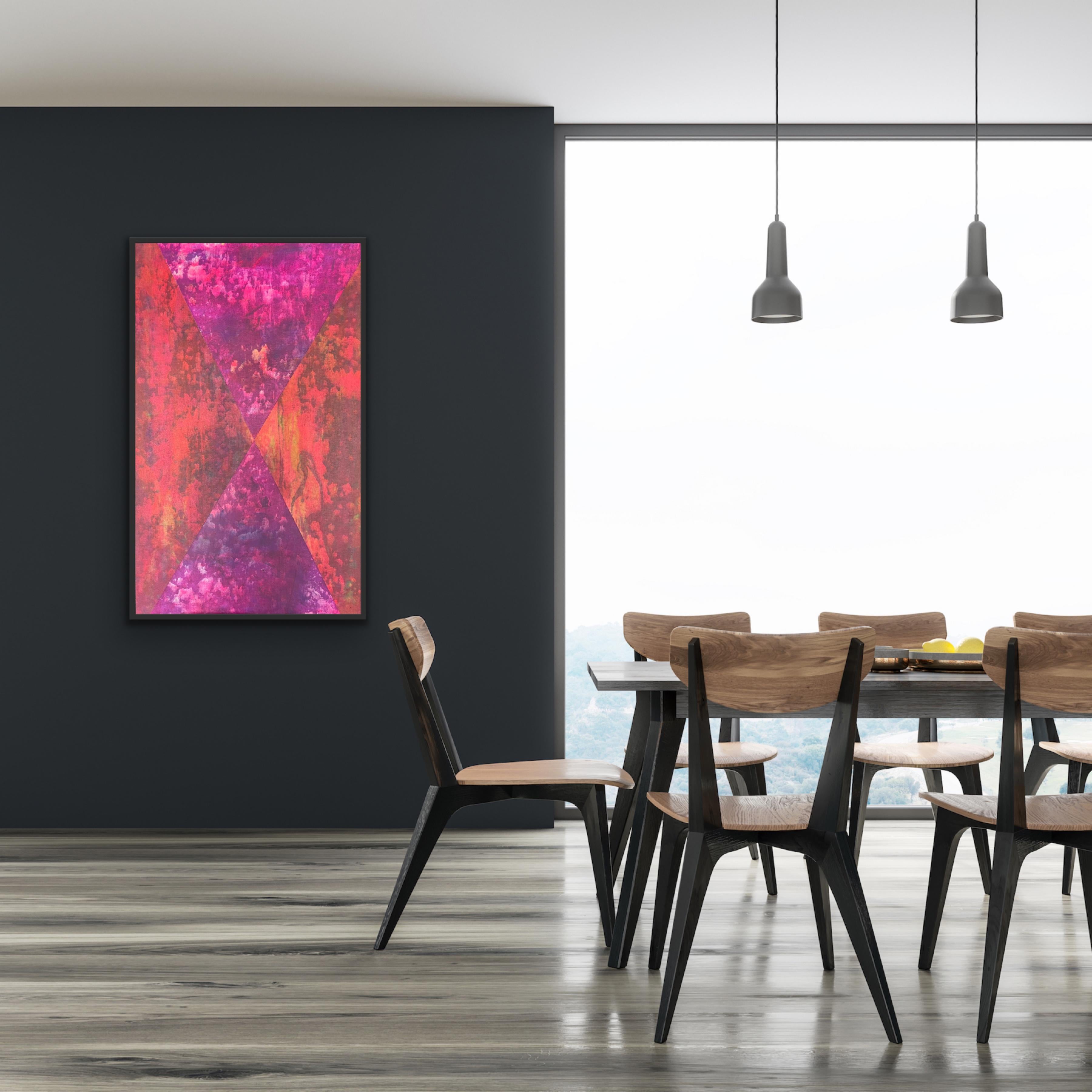Exodus 12 - African American Artist - colorful abstract red orange purple pink For Sale 5