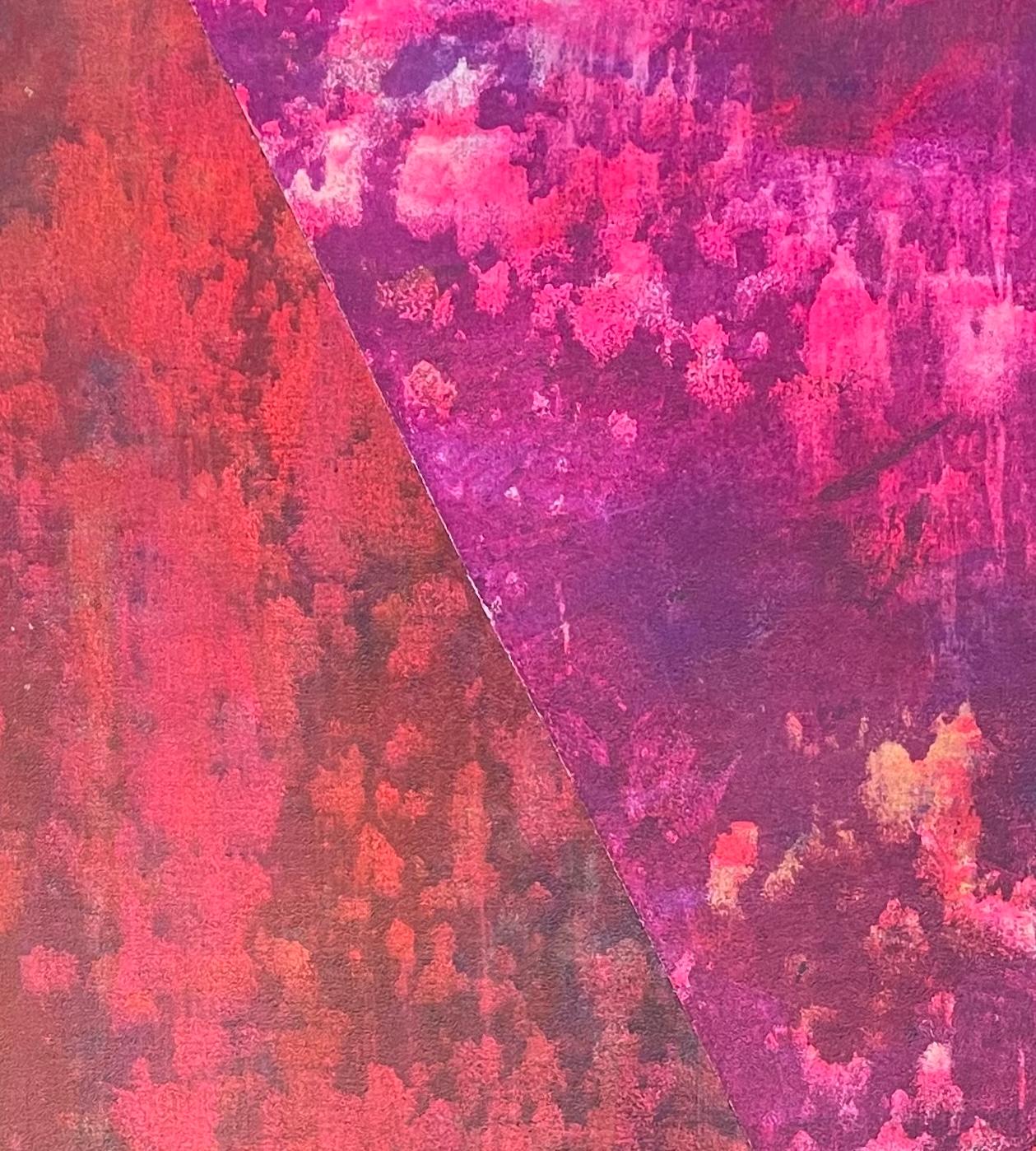 G. Caliman Cox Exodus 12 Artista afroamericano astratto rosso arancio viola 1980 - Painting Astratto di G. Caliman Coxe