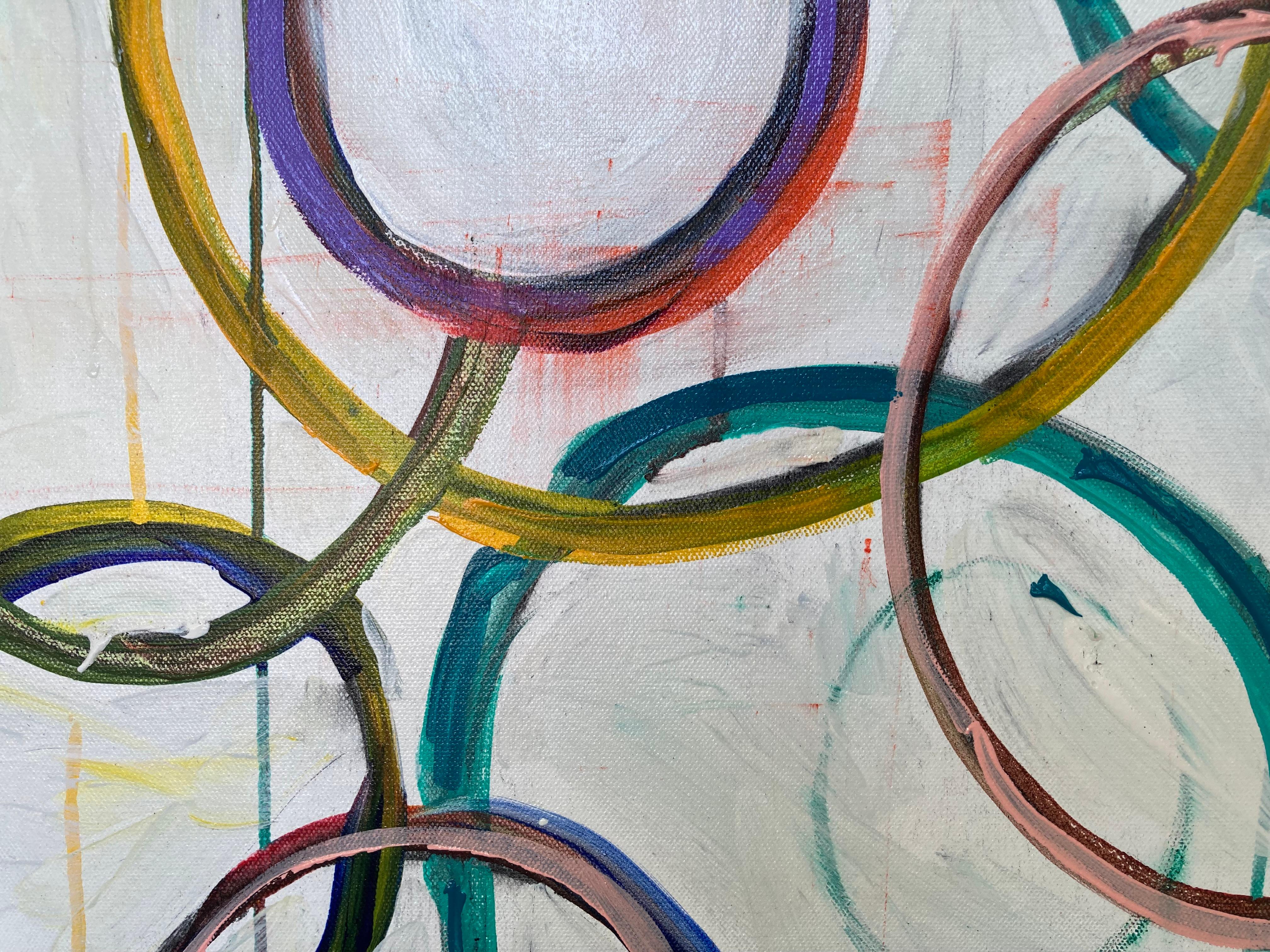Aggregato #22 (Quadro astratto contemporaneo di grandi dimensioni) - Abstract Drawing Grigio di G. Campbell Lyman