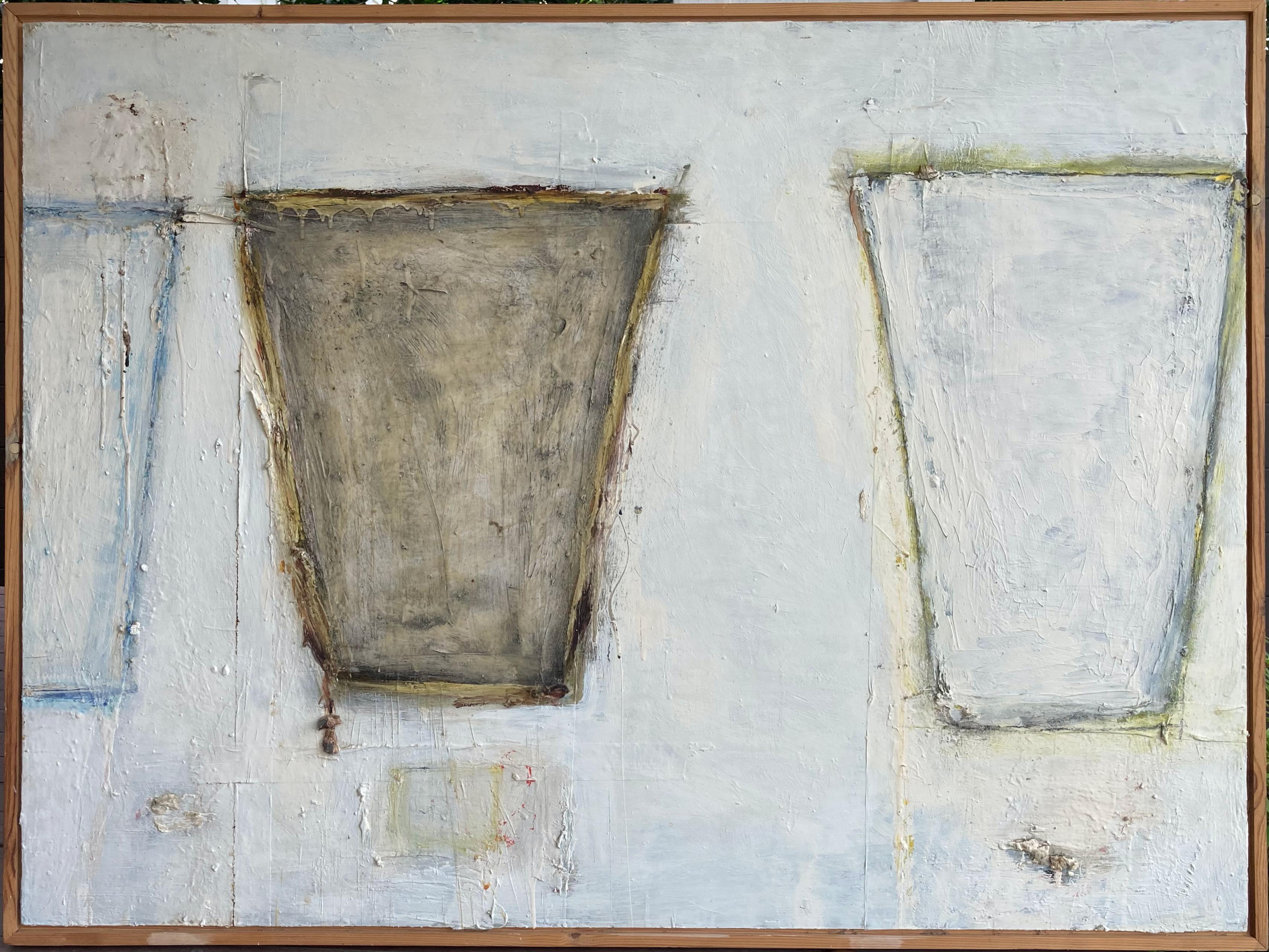 Abstract Painting G. Campbell Lyman - ""Archonic II" - Grande peinture abstraite multimédia, encadrée