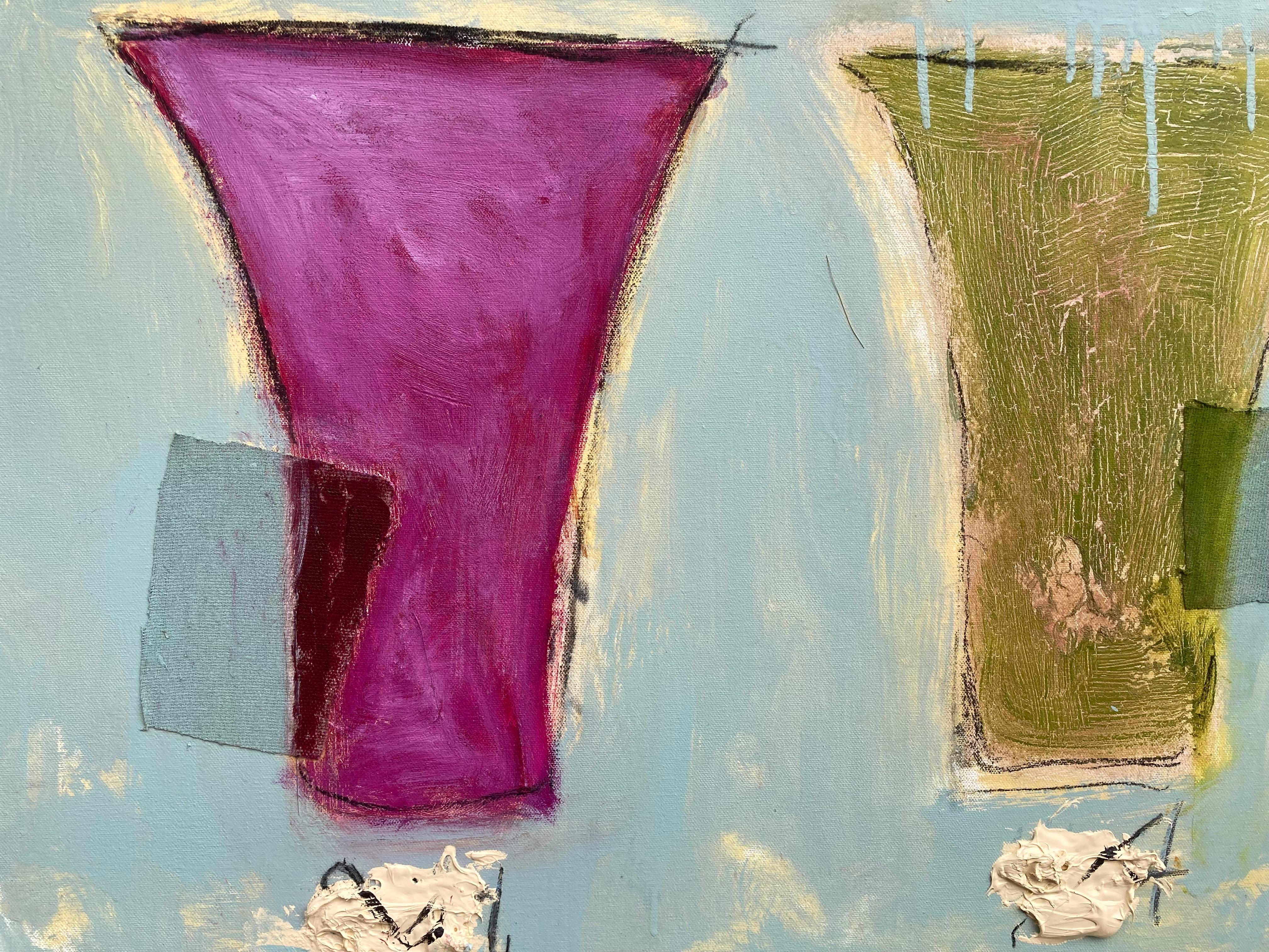 „Archonic III“ – Großes abstraktes Multimedia-Gemälde, gerahmt – Painting von G. Campbell Lyman