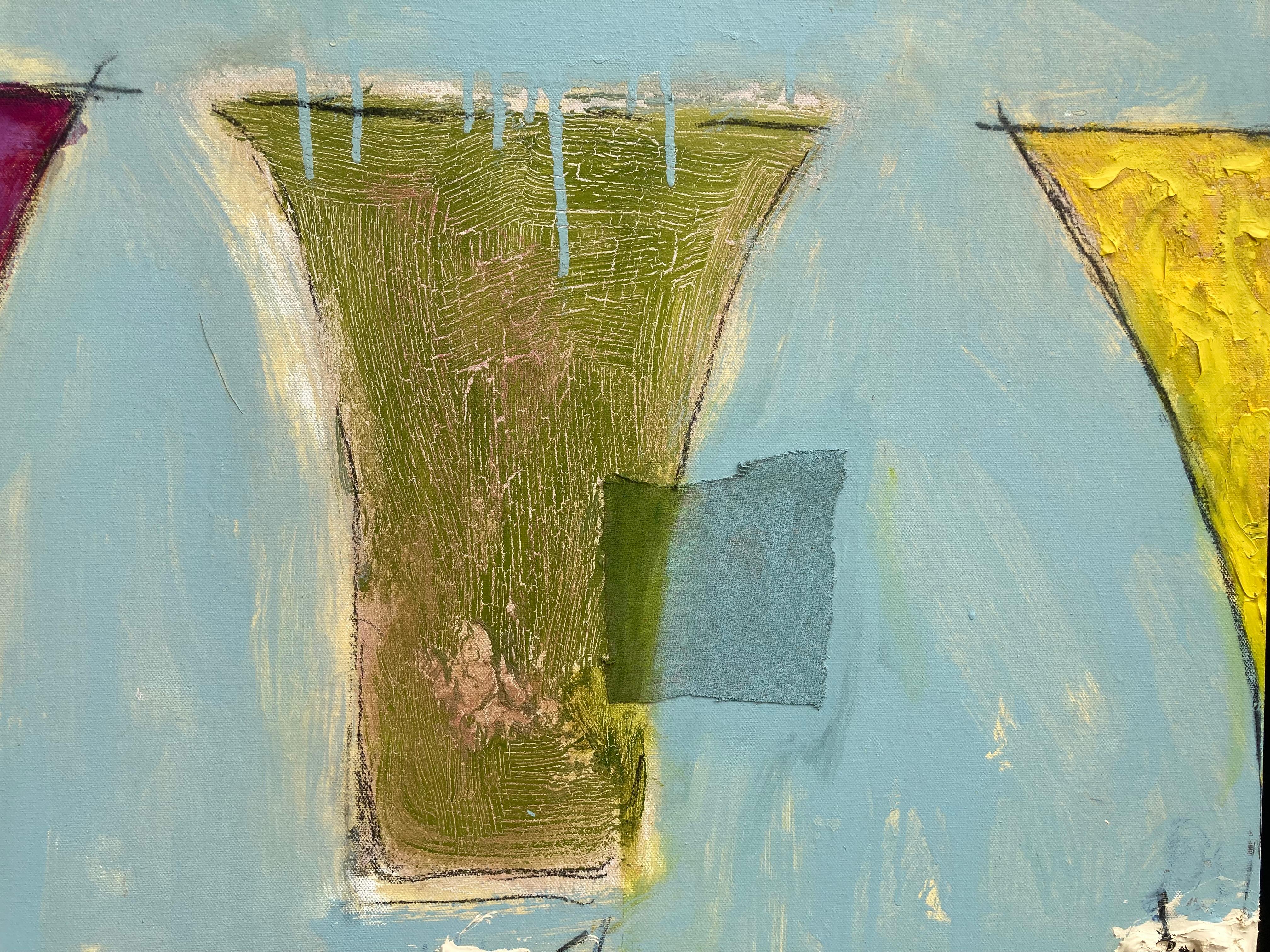 „Archonic III“ – Großes abstraktes Multimedia-Gemälde, gerahmt (Abstrakt), Painting, von G. Campbell Lyman