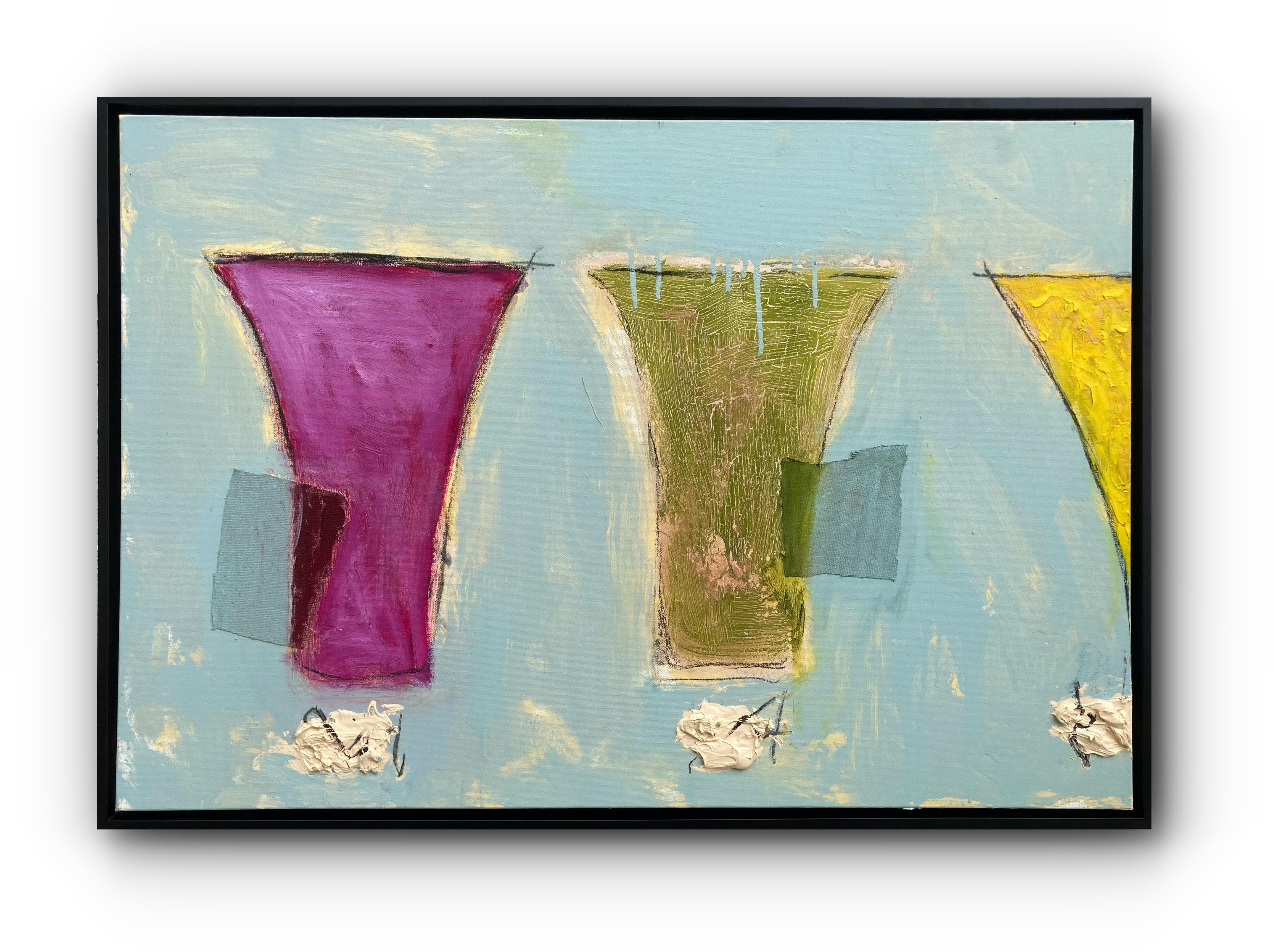 "Archonic III" - Quadro astratto multimediale di grandi dimensioni, con cornice