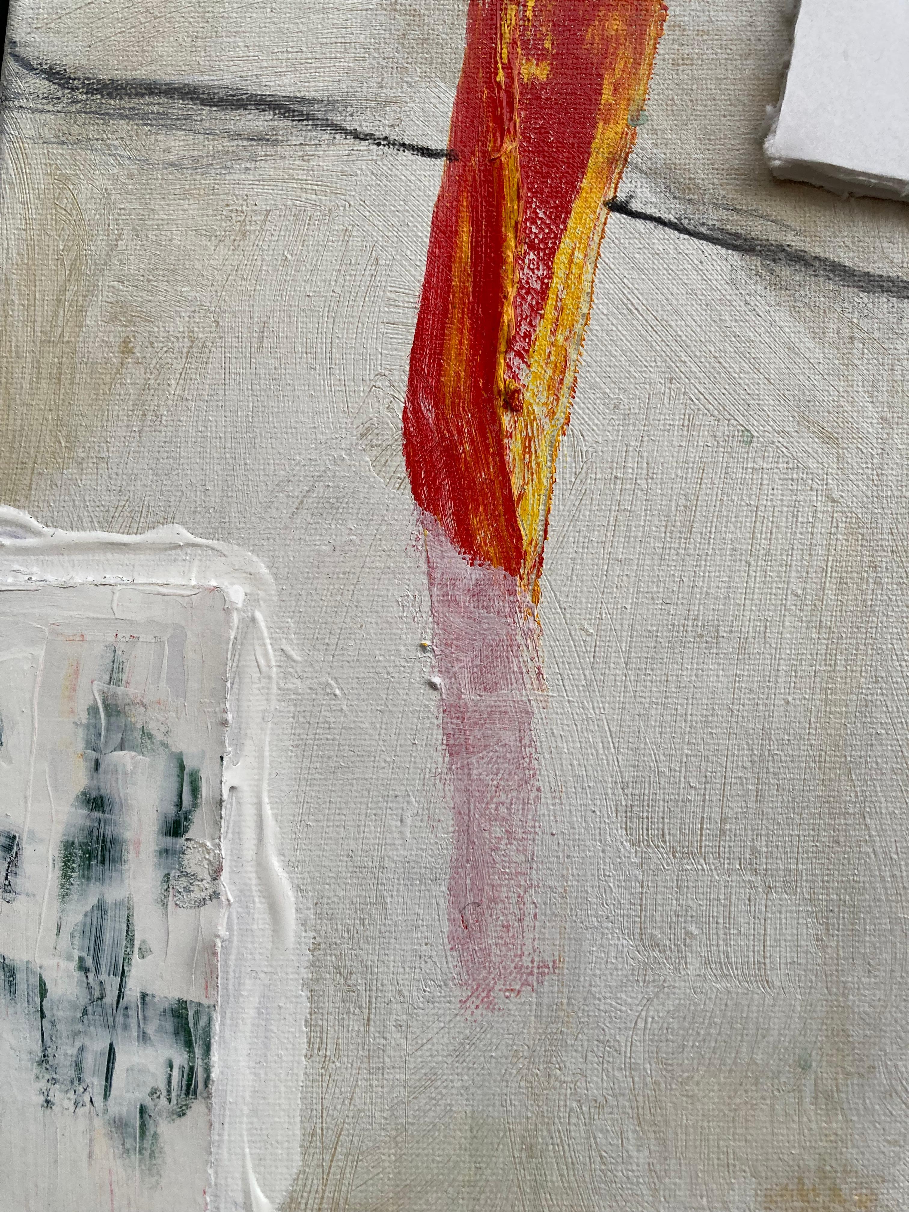 Freischwinger (gerahmte abstrakte Contemporary Malerei) (Grau), Abstract Painting, von G. Campbell Lyman