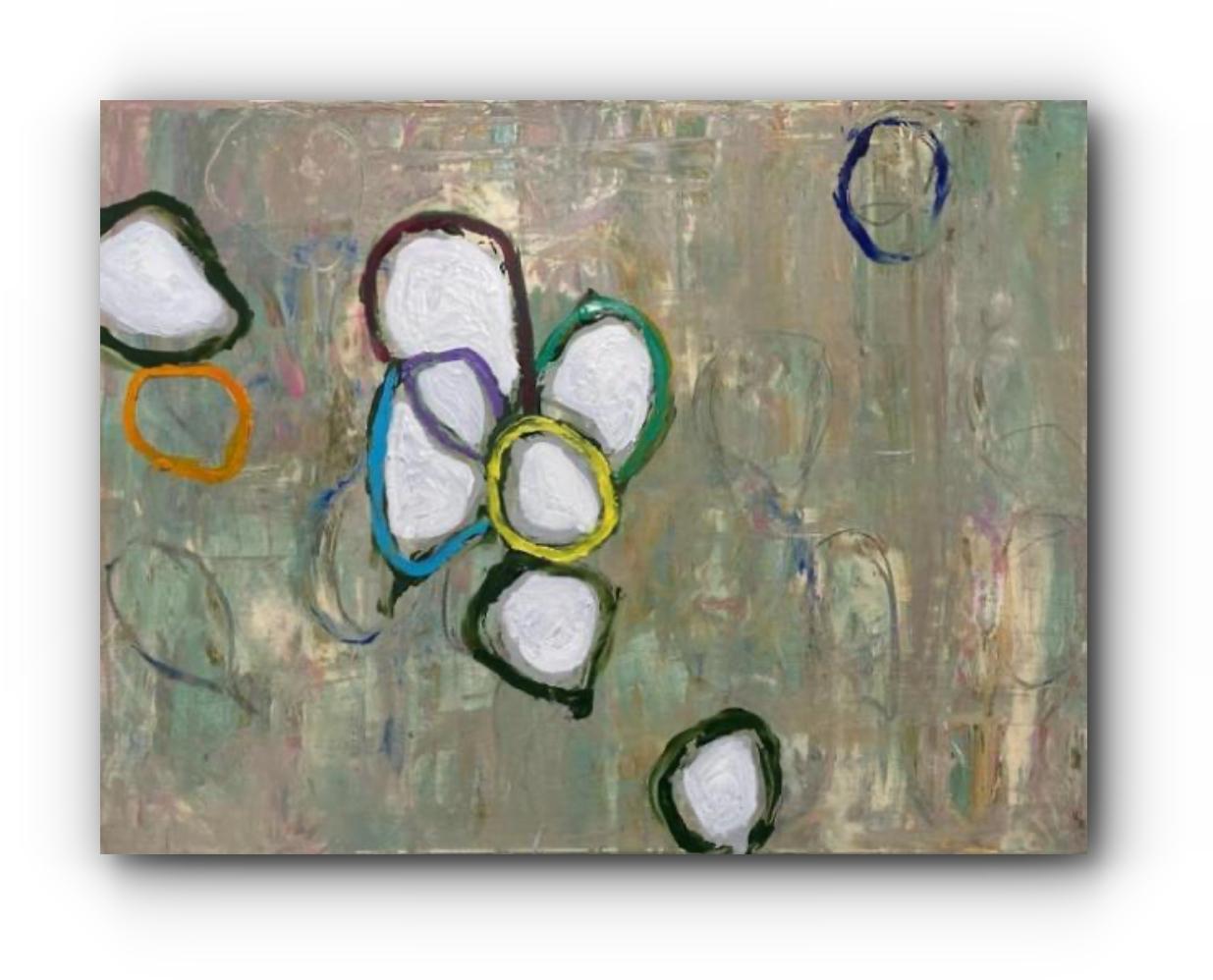 Abstract Painting G. Campbell Lyman - ""Coterie" - Peinture abstraite multimédia contemporaine