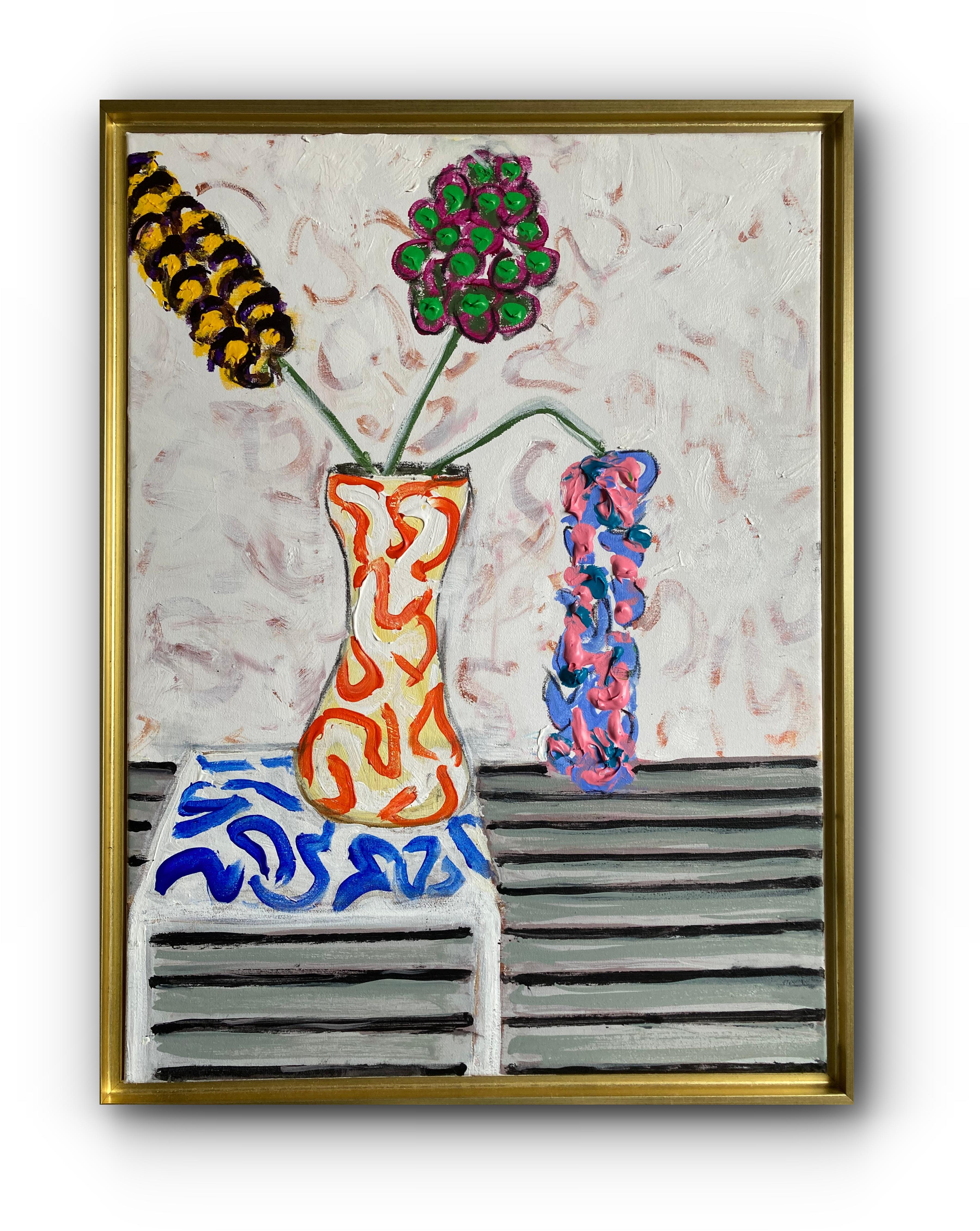 "Flowers Never Seen #12" - Framed Contemporary Painting