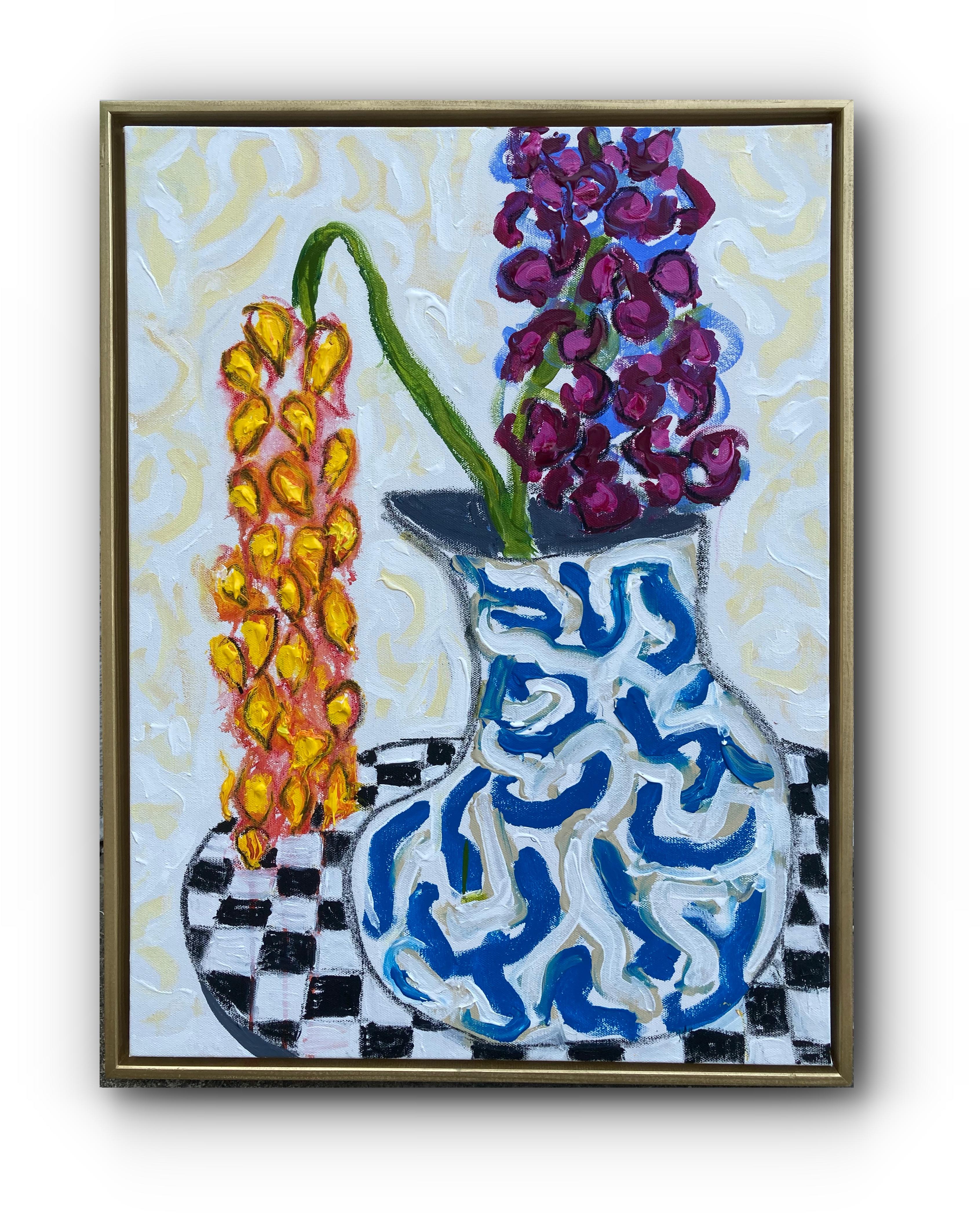 Still-Life Painting G. Campbell Lyman - "Flowers Never Seen #7" - Peinture abstraite contemporaine, encadrée