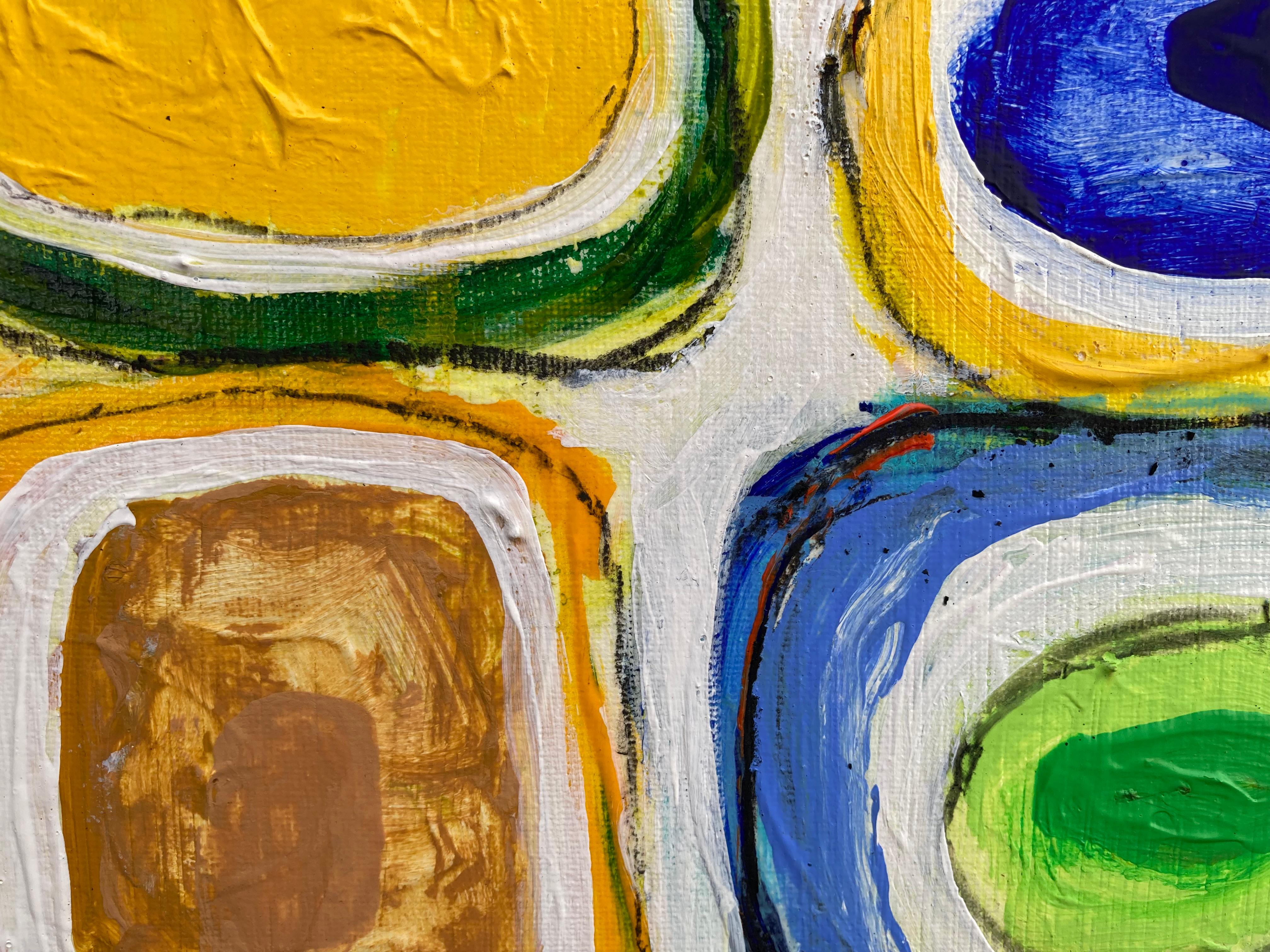 Gridish #31 (Quadro astratto contemporaneo con cornice) - Abstract Painting Beige di G. Campbell Lyman