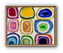 Gridish #31 (peinture abstraite contemporaine encadrée)