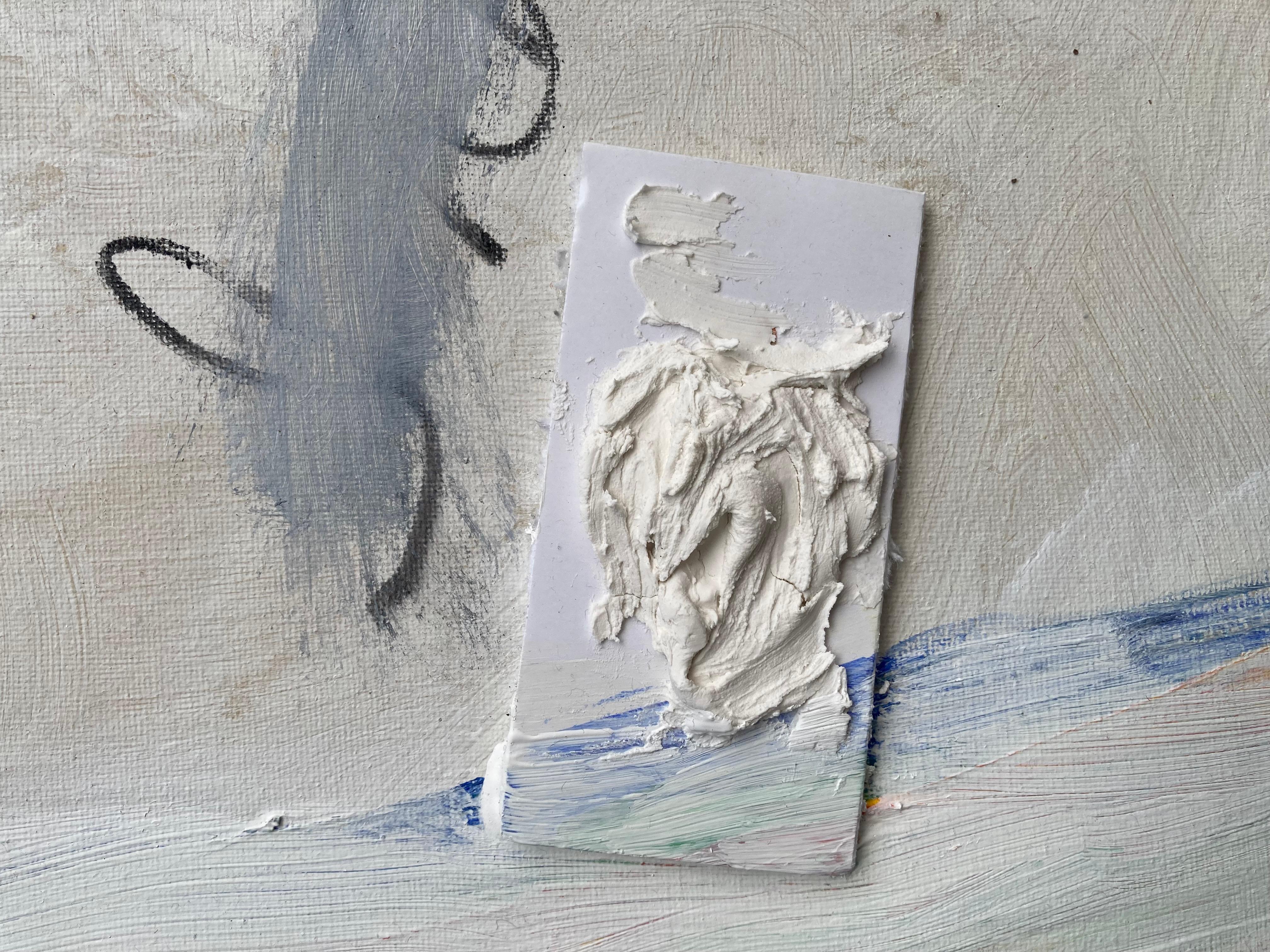 Jetsam (gerahmtes abstraktes Contemporary-Gemälde) (Grau), Abstract Painting, von G. Campbell Lyman