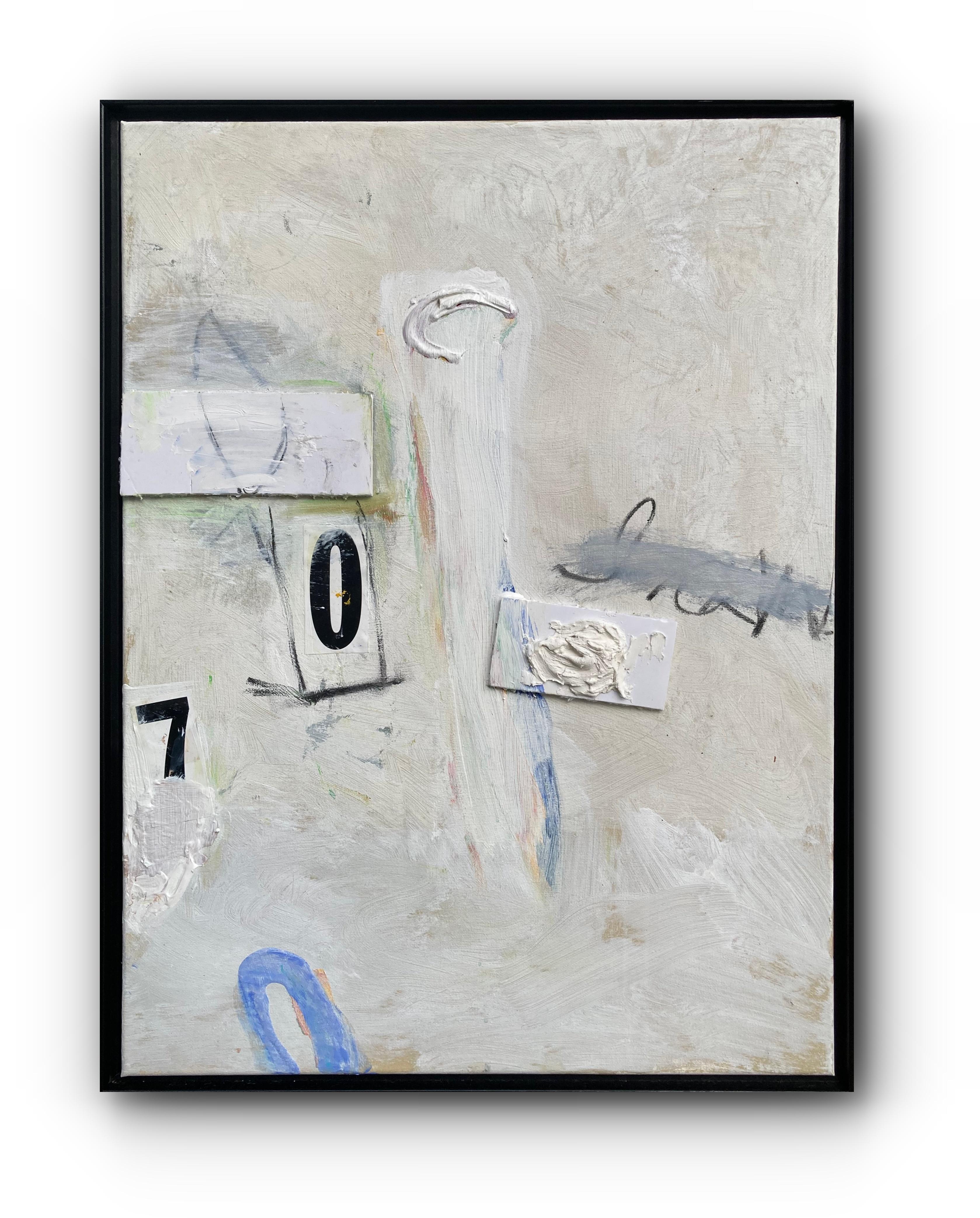 Jetsam (Pintura abstracta contemporánea enmarcada)