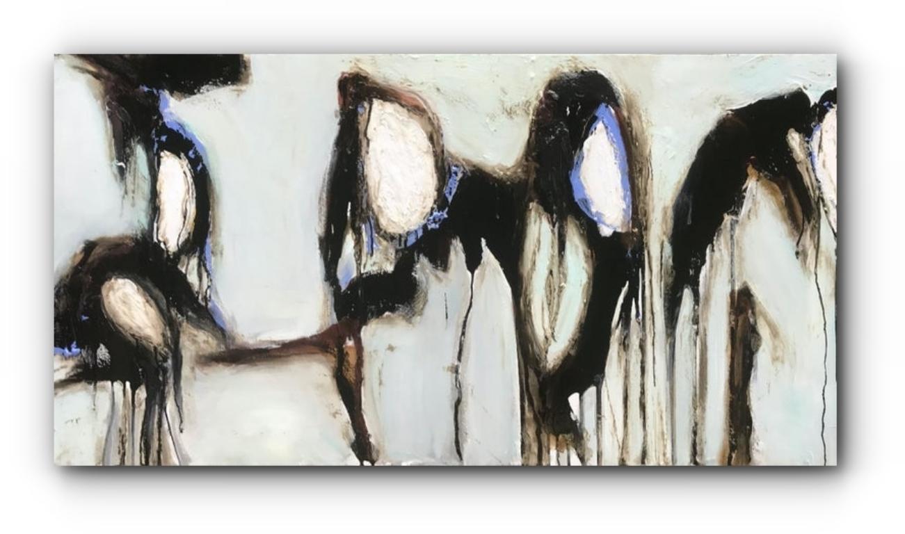 G. Campbell Lyman Abstract Painting – „“Pilgerbild““ – zeitgenössische abstrakte Multimedia-Gemälde