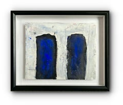 "Synapse" - Framed Contemporary Multimedia Abstract Painting