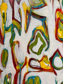 Secret Garden: „The Secret Garden“  (Abstraktes zeitgenössisches Gemälde, gerahmt)