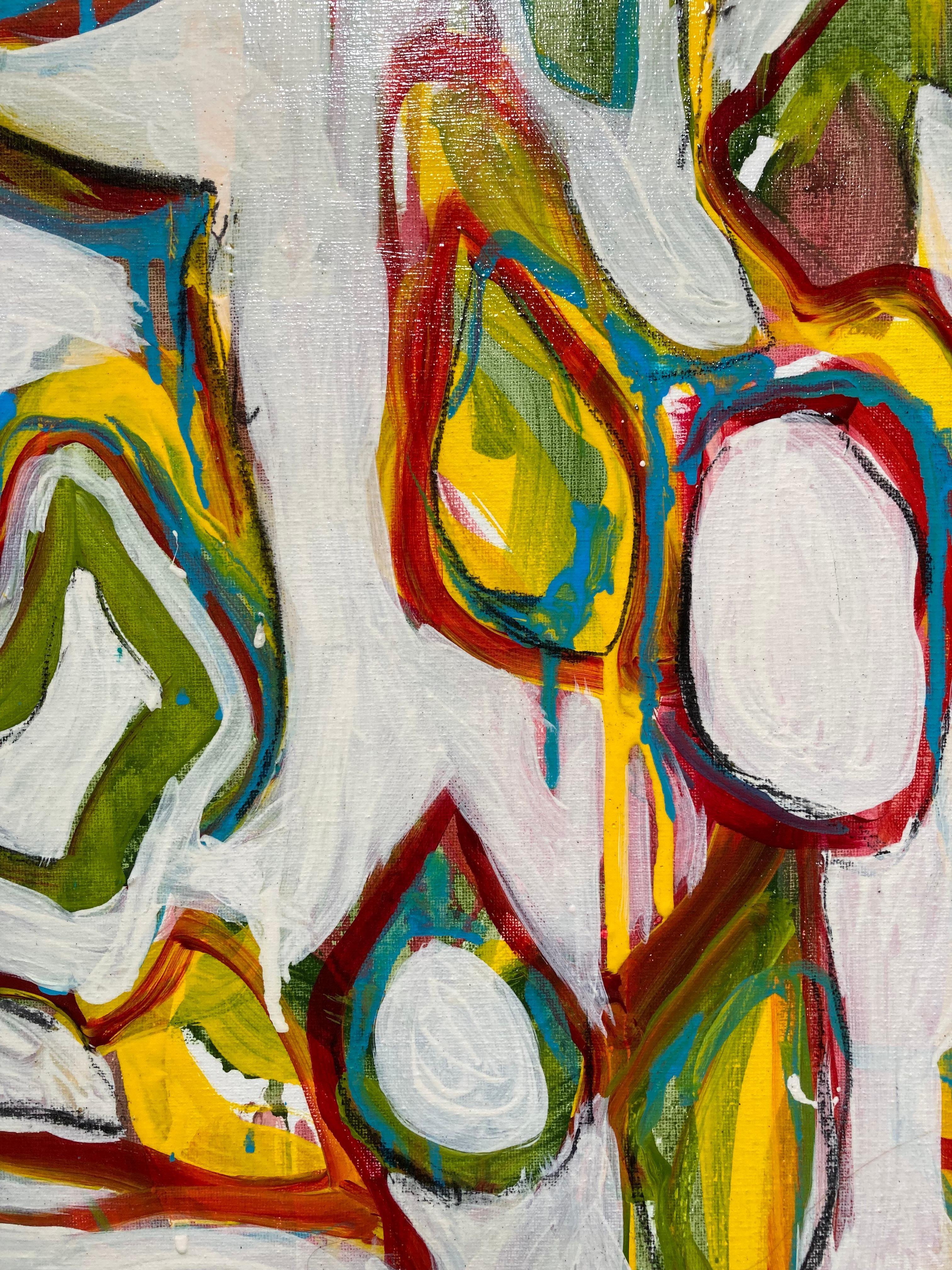 The Secret Garden (Le jardin secret)  ( Peinture contemporaine abstraite, encadrée) - Expressionnisme abstrait Painting par G. Campbell Lyman