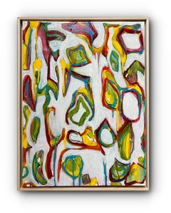 "The Secret Garden" - Abstract Contemporary Painting, Framed