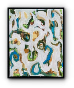 Transigente  (Pintura abstracta contemporánea, enmarcada)