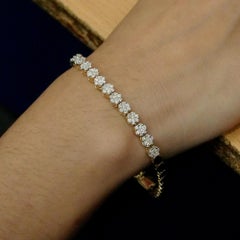 G-Farbe, SI-Reinheit, Diamant, 14-karätiges Gold, zartes Tennisarmband, edler Schmuck, Unisex, 7"