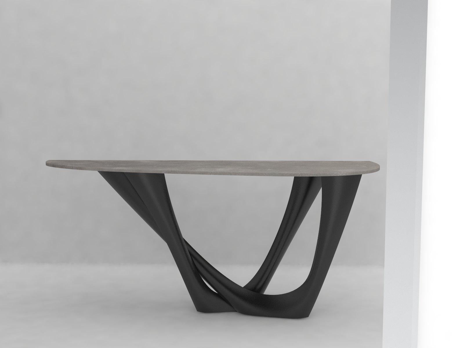G-Konsolen-Duo-Tisch aus poliertem Edelstahl von Zieta im Zustand „Hervorragend“ im Angebot in New York, NY