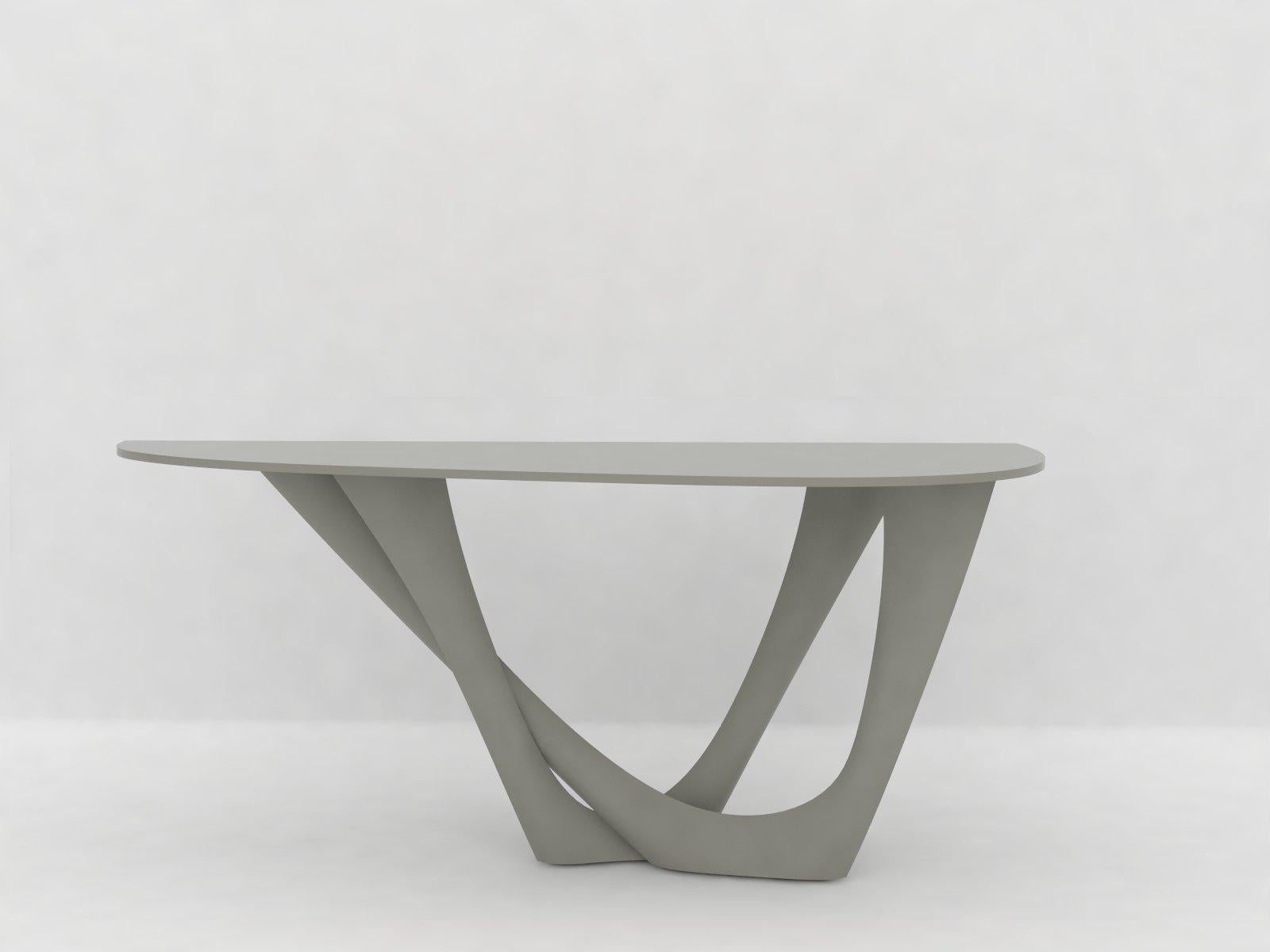 Table G-Console Duo en acier inoxydable poli avec plateau en béton par Zieta en vente 4