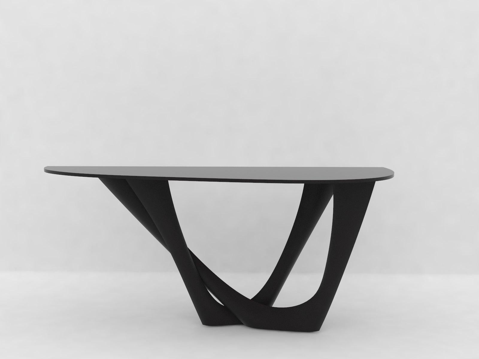 Table G-Console Duo en acier inoxydable poli avec plateau en béton par Zieta en vente 7
