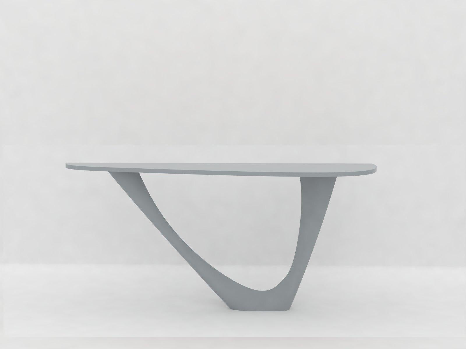 Table Mono G-Console en acier inoxydable brossé avec plateau en béton par Zieta en vente 2