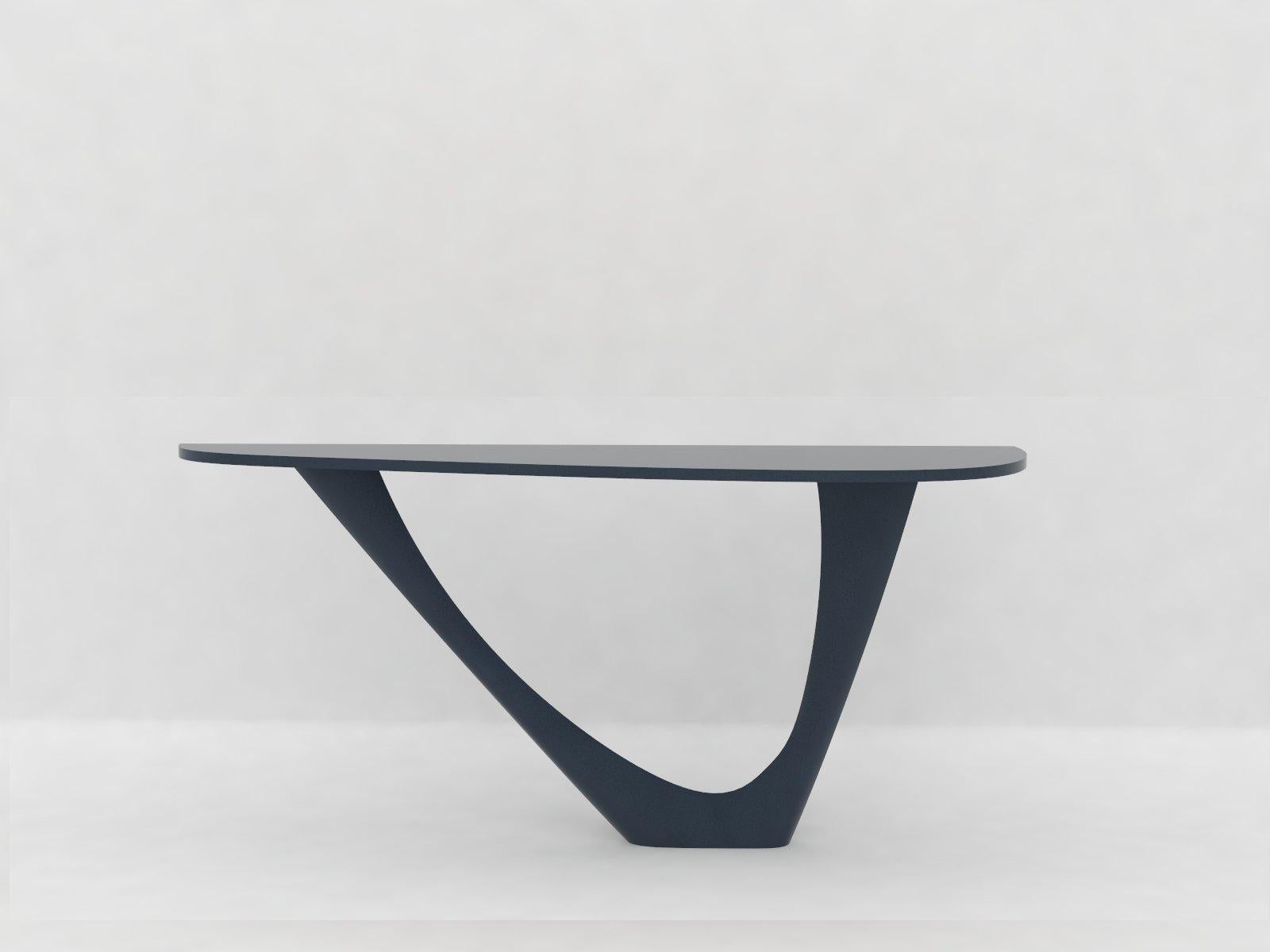 Moderne Table Mono G-Console en acier inoxydable brossé avec plateau en béton par Zieta en vente